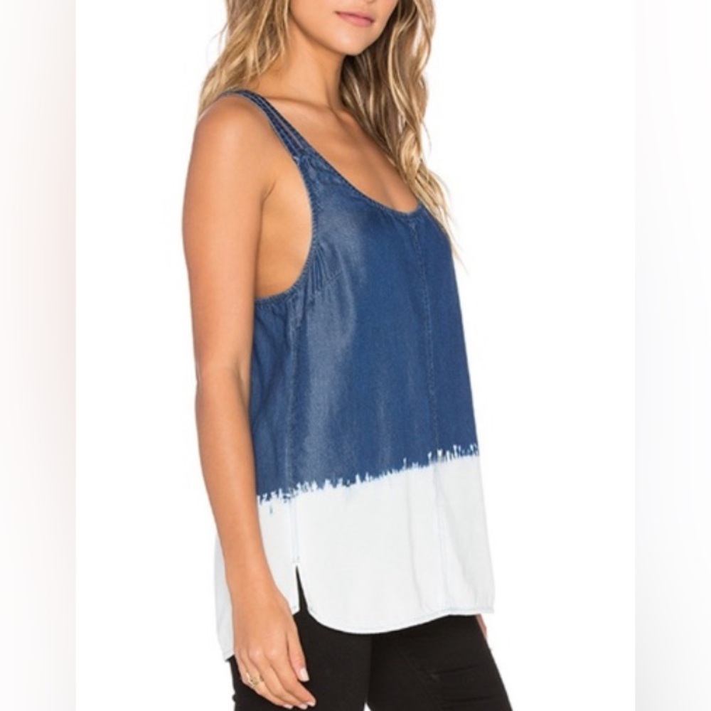 Splendid Dip Dyed Denim Racerback Tank Top - Picture 2 of 9